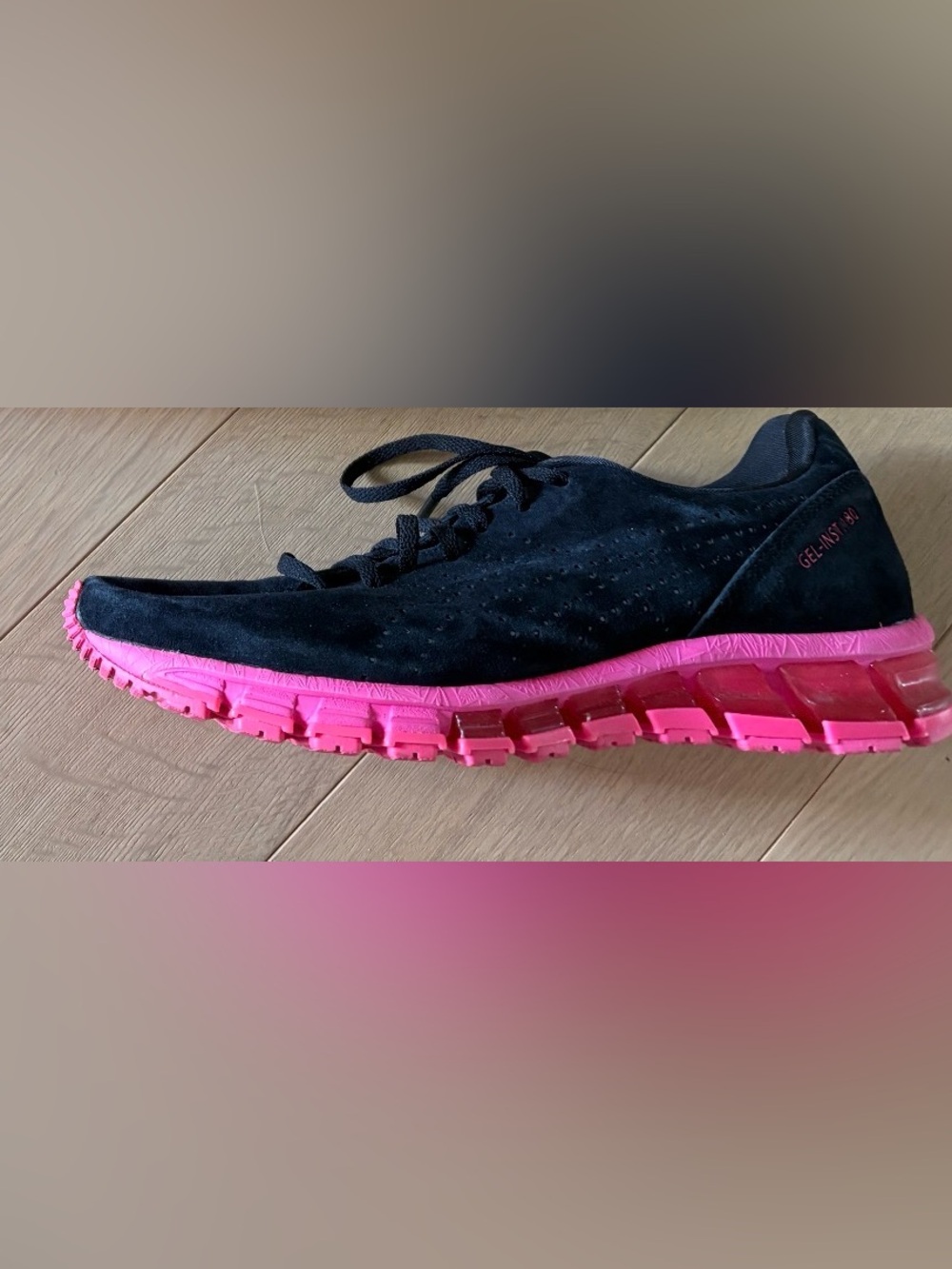 2018 Ed. ASICS Gel-Inst 180 X Atmos Neon Pink Black Sz 9 Model 1023A006 Nice!